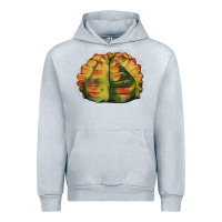Heather Grey Gymnocalycium Variegated Cactus Urban Hoodie - LillyAllenDesigns