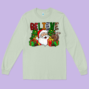 Believe Long Sleeve Tee Designed By Cowhidedigitalart