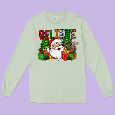 Believe Long Sleeve Tee Designed By Cowhidedigitalart
