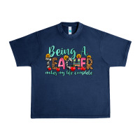 Navy being a teacher makes my life complete Urban Heavy Tee - Zillion Design Studio