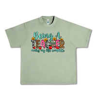 Oil Green being a teacher makes my life complete Urban Heavy Tee - Zillion Design Studio