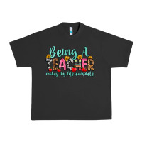Pigment Black being a teacher makes my life complete Urban Heavy Tee - Zillion Design Studio