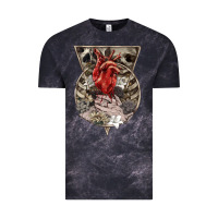 Cloud Black Flower Skeleton Vintage Tee - RanaPortraitStore