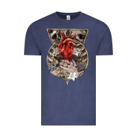 Vintage Denim Flower Skeleton Vintage Tee - RanaPortraitStore
