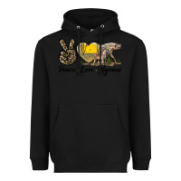Black Peace Love Hyenas Heavyweight Hoodie - LillyAllenDesigns