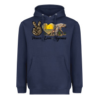 Navy Peace Love Hyenas Heavyweight Hoodie - LillyAllenDesigns