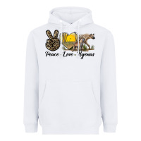 White Peace Love Hyenas Heavyweight Hoodie - LillyAllenDesigns