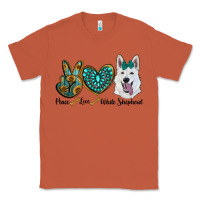 Copper peace love white Sepherd Classic Tee - BarkalooDesign