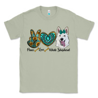 Matcha peace love white Sepherd Classic Tee - BarkalooDesign