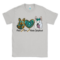 Moon Dust peace love white Sepherd Classic Tee - BarkalooDesign