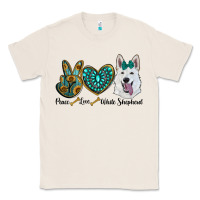 Natural peace love white Sepherd Classic Tee - BarkalooDesign