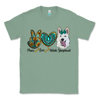 Sage peace love white Sepherd Classic Tee - BarkalooDesign