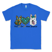 True Royal peace love white Sepherd Classic Tee - BarkalooDesign