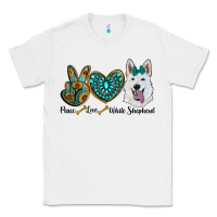 White peace love white Sepherd Classic Tee - BarkalooDesign