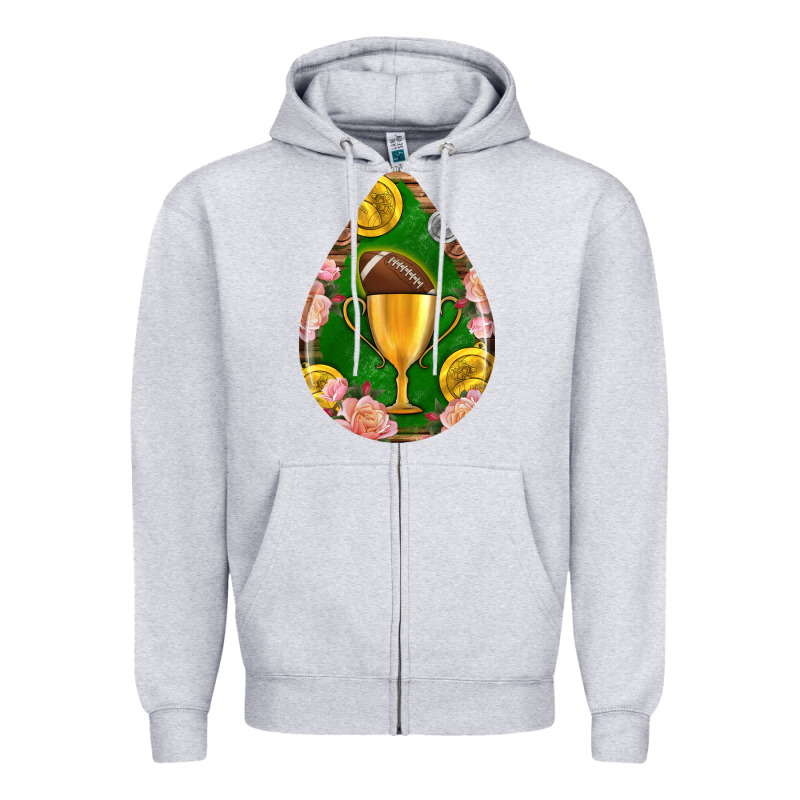 American Football And Western Roses Teardrop Zipper Hoodie by BundleAndBundleShop | Teevron