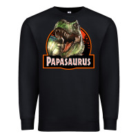 Black Western Papasaurus Papa Dinosaur Premium Sweatshirt - LillyAllenDesigns