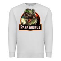Dove Grey Western Papasaurus Papa Dinosaur Premium Sweatshirt - LillyAllenDesigns