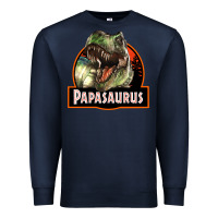 Navy Western Papasaurus Papa Dinosaur Premium Sweatshirt - LillyAllenDesigns