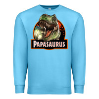 Ocean Blue Western Papasaurus Papa Dinosaur Premium Sweatshirt - LillyAllenDesigns