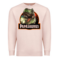 Pale Pink Western Papasaurus Papa Dinosaur Premium Sweatshirt - LillyAllenDesigns