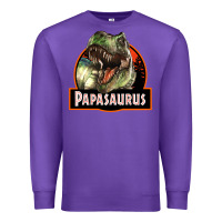 Purple Western Papasaurus Papa Dinosaur Premium Sweatshirt - LillyAllenDesigns