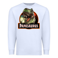 White Western Papasaurus Papa Dinosaur Premium Sweatshirt - LillyAllenDesigns
