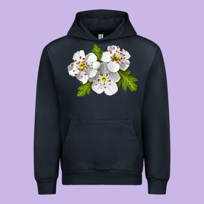 Hawthorn Flower Urban Hoodie Designed By Lillyallendesigns