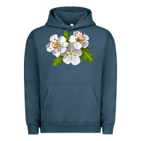 Pigment Midnight Navy Hawthorn Flower Urban Hoodie - LillyAllenDesigns