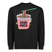 Black instant good vibes noodles Heavyweight Sweatshirt - MaliasSmallBusiness