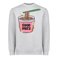Heather Grey instant good vibes noodles Heavyweight Sweatshirt - MaliasSmallBusiness
