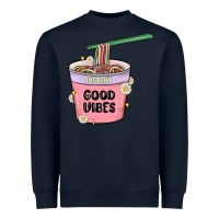 Navy instant good vibes noodles Heavyweight Sweatshirt - MaliasSmallBusiness