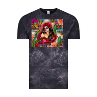 Cloud Black mexico girl serape Vintage Tee - Zillion Design Studio