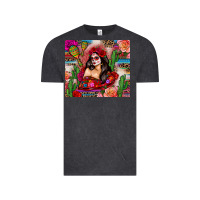 Vintage Black mexico girl serape Vintage Tee - Zillion Design Studio