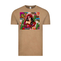 Vintage Coffee mexico girl serape Vintage Tee - Zillion Design Studio