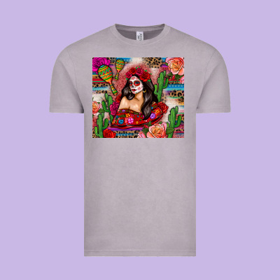 Mexico Girl Serape Vintage Tee Designed By Zillion Design Studio