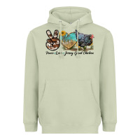 Matcha Peace Love Jersey Giant Chicken Heavyweight Hoodie - LillyAllenDesigns