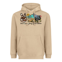 Mushroom Peace Love Jersey Giant Chicken Heavyweight Hoodie - LillyAllenDesigns
