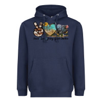 Navy Peace Love Jersey Giant Chicken Heavyweight Hoodie - LillyAllenDesigns