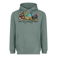 Sage Peace Love Jersey Giant Chicken Heavyweight Hoodie - LillyAllenDesigns