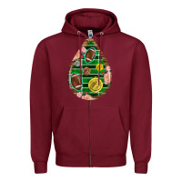 Burgundy american football and western roses teardrop Zipper Hoodie - BundleAndBundleShop