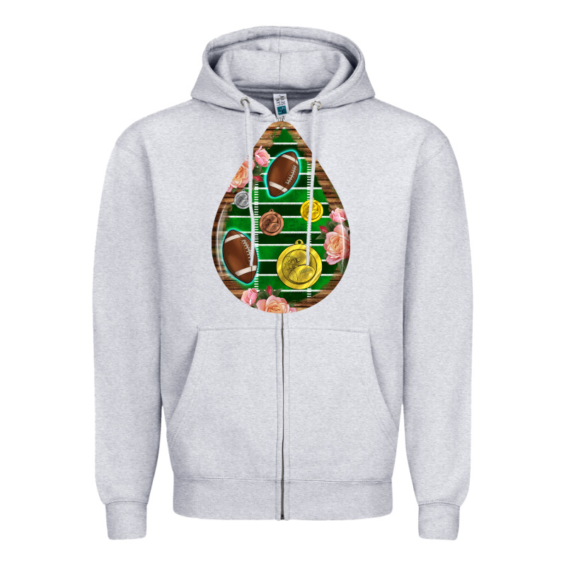 American Football And Western Roses Teardrop Zipper Hoodie by BundleAndBundleShop | Teevron