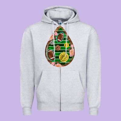 American Football And Western Roses Teardrop Zipper Hoodie Designed By Bundleandbundleshop