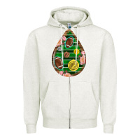 Oatmeal Heather american football and western roses teardrop Zipper Hoodie - BundleAndBundleShop