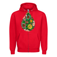 Red american football and western roses teardrop Zipper Hoodie - BundleAndBundleShop