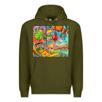 Army Green school elements Premium Hoodie - NancyCooperArtShop