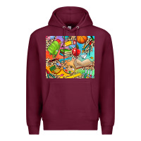 Burgundy school elements Premium Hoodie - NancyCooperArtShop