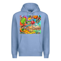 Colony Blue school elements Premium Hoodie - NancyCooperArtShop