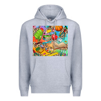 Heather Grey school elements Premium Hoodie - NancyCooperArtShop