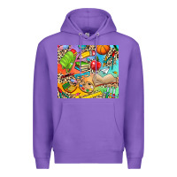 Purple school elements Premium Hoodie - NancyCooperArtShop