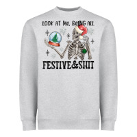 Heather Grey look at me being all festive and shit Heavyweight Sweatshirt - MaliasSmallBusiness